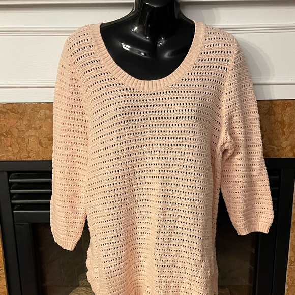In every story- Ladies Baby Pink Cotton Knit Sweater - Picture 1 of 9
